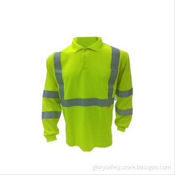 Hi Vis Reflective Polo Shirt With Long Sleeve